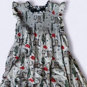 Pink Chicken Western Cactus Kids Dress